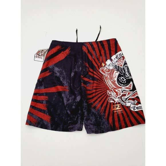 Men's shorts Size Large L By MMA Elite Black/Red Training Fighter - Picture 3 of 10